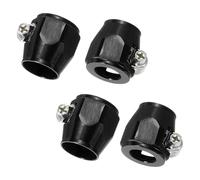 sourcing map 4 abrazaderas hexagonales de aluminio 8AN para manguera de coche, abrazaderas de tubo flexibles con banda de tornillo para combustible, gas, aceite, aire y agua, color negro