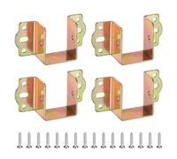 sourcing map 4 accesorios de riel de cama, bisagra de cama resistente de 40 mm con tornillos, accesorios de hardware para muebles de cama fija para conectar a camas de madera y cabecero, metálico