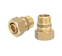 sourcing map 4 accesorios de tubo de compresión de latón, tubo de 18 mm OD x G1/2, conector macho recto, accesorios de unión