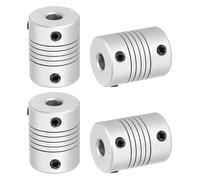 sourcing map 4 acoplamientos flexibles de 6 mm a 6 mm, conector de junta de aleación de aluminio, acopladores de eje flexible para impresora 3D, máquina CNC, guía del motor, codificador de bricolaje