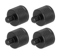 sourcing map 4 adaptadores de soporte de micrófono 3/8 hembra a M6 macho rosca tornillo adaptador de aleación de aluminio para micrófono trípode soporte soporte negro