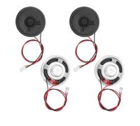 sourcing map 4 altavoces magnéticos internos (0,5 W, 8 ohmios, 2 mm), altavoz redondo interno micro imán con cable terminal de 200 mm para DVD, EVD, máquina de publicidad portátil móvil, color negro