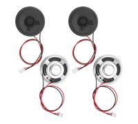 sourcing map 4 altavoces magnéticos internos (1 W, 8 ohmios, 1,25 mm), altavoz redondo interno micro imán con cable terminal de 200 mm para DVD, EVD, máquina de publicidad portátil móvil, color negro