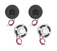 sourcing map 4 altavoces magnéticos internos (2 W, 8 ohmios, 2,54 mm), altavoz redondo interno micro imán con cable terminal de 100 mm para DVD, EVD, máquina de publicidad portátil móvil, color negro