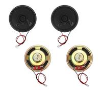 sourcing map 4 altavoces pequeños de 8 ohmios, 2 W, 57 mm de diámetro, carcasa de metal, imán redondo, pequeño altavoz con cable terminal de 100 mm, micro interno para DVD, EVD, mini altavoz de audio