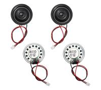 sourcing map 4 altavoces pequeños de 8 ohmios, carcasa de metal de 0,5 W, 27 mm de diámetro, altavoz pequeño con cable terminal de 100 mm micro interno para DVD, EVD, mini altavoz de audio doméstico