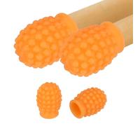 sourcing map 4 amortiguadores de baquetas de silicona, puntas de silencio para baquetas, accesorios de percusión para práctica silenciosa, se adapta a baquetas 5A, color naranja