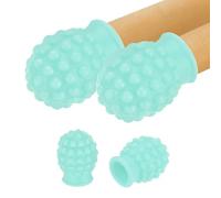 sourcing map 4 amortiguadores de baquetas de silicona, puntas de silencio para baquetas, accesorios de percusión para práctica silenciosa de tambor, se adapta a baquetas 7A, color azul