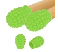 sourcing map 4 amortiguadores de baquetas de silicona, puntas de silencio para baquetas, accesorios de percusión para práctica silenciosa, se adapta a baquetas 5A, color verde