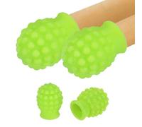 sourcing map 4 amortiguadores de baquetas de silicona, puntas de silencio para baquetas, accesorios de percusión para práctica silenciosa de tambor, se adapta a baquetas 7A, color verde