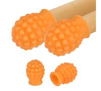 sourcing map 4 amortiguadores de baquetas de silicona, puntas de silencio para baquetas, accesorios de percusión para práctica silenciosa de tambor, se adapta a baquetas 7A, color naranja
