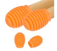 sourcing map 4 amortiguadores de baquetas, puntas de silencio de silicona para baquetas de batería, accesorios de percusión para práctica silenciosa de tambor, se adapta a baquetas 5A, color naranja
