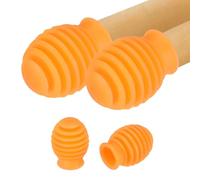sourcing map 4 amortiguadores de baquetas, puntas de silencio de silicona para baquetas de batería, accesorios de percusión para práctica silenciosa de tambor, se adapta a baquetas 7A, color naranja
