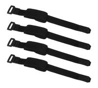 sourcing map 4 amortiguadores de cuerdas de guitarra, 19.8 cm, ajustable, cinta de silenciador de bajo, correa amortiguadora para instrumentos musicales, accesorios de bajo eléctrico, color negro