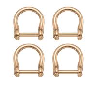sourcing map 4 anillos en D de herradura con grillete de rosca, 12 mm, llavero en forma de U, accesorios de correa de bolso para manualidades, llavero de cuero, oro claro, La Luz De Oro, 12mm(1/2 Inch
