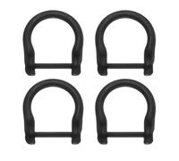 sourcing map 4 anillos en D de herradura con grillete de rosca, 15 mm, soporte para llaves en forma de U, accesorios de correa de bolso para llavero de cuero, manualidades, negro mate, matte black