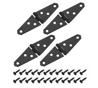 sourcing map 4 bisagras de correa, bisagras de puerta de cobertizo de 2 pulgadas, bisagra de puerta resistente con tornillos para vallas de madera, puertas de patio, puerta de granero, color negro