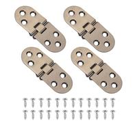 sourcing map 4 bisagras de mesa plegables ocultas, bisagra plana de aleación de zinc de 3.1 x 1.2 pulgadas, bisagras de muebles de 180 grados para mesa de madera, puerta de armario de cocina, cobre