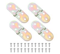 sourcing map 4 bisagras de mesa plegables ocultas, bisagra plana de hierro de 3.15 x 1.22 pulgadas, bisagras de muebles de 180 grados para mesa de madera, puerta de armario de cocina, color metálico