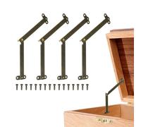 sourcing map 4 bisagras plegables de soporte de tapa, bisagra giratoria de hierro de 180 grados, bisagra de tapa de 4.1 x 1.25 pulgadas para gabinetes, cajas de madera, muebles del hogar, ventanas