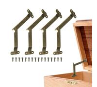 sourcing map 4 bisagras plegables de soporte de tapa, bisagra giratoria de hierro de 180 grados, bisagra de tapa de 8,4 x 3,17 cm para gabinetes, cajas de madera, muebles del hogar, ventanas, puertas