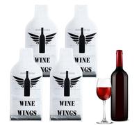 sourcing map 4 bolsas protectoras de viaje para botellas de vino con diseño de alas para transporte (blanco), White