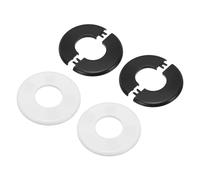 sourcing map 4 bridas divididas de pared, 105 mm de diámetro exterior autoadhesivas, placas de escudo ABS redondas de fontanería para grifo de tubería de agua de 45 mm de diámetro, accesorios de