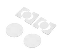 sourcing map 4 bridas divididas de pared, 115/90 mm OD autoadhesivas, placas de escudo ABS redondas de fontanería hebilla para grifo de tubería de agua de 52 mm de diámetro, accesorios de decoración
