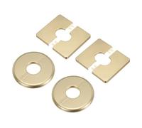 sourcing map 4 bridas divididas de pared, 85/86 mm de diámetro exterior autoadhesivas, placas de escudo ABS redondas de fontanería para grifo de tubería de agua de 28 mm de diámetro, accesorios de