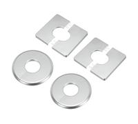 sourcing map 4 bridas divididas de pared, 95/86 mm OD autoadhesivas, placas de escudo ABS redondas de fontanería para grifo de tubería de agua de 34 mm de diámetro, accesorios de decoración de