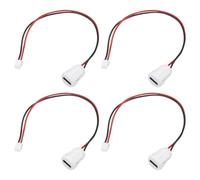 sourcing map 4 cables de chasis hembra tipo C de 2 pines, 5 V 3 A, enchufe USB C hembra redondo a PH2.0, cable de extensión de terminal impermeable para lámparas LED de PC, puerto de carga eléctrica