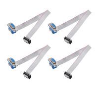 sourcing map 4 cables planos IDC, paso de 2,54 mm, 11,3 mm de ancho, 20 cm de largo, 10 pines hembra DB9 a FC-10, cable de puente plano para PC, pantallas LED