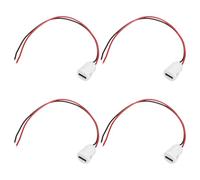 sourcing map 4 cables tipo C hembra de 2 pines, 3 A, 5 V, redondo, USB-C hembra a cable de extensión de terminal impermeable para PC, lámparas LED, laptop, color blanco