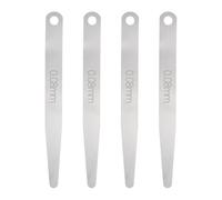 sourcing map 4 calibradores métricos de grosor de 0,08 mm, calibre ovalado de una sola hoja, herramienta de medición de huecos de acero inoxidable 304 para válvula de reparación de bujías de guitarra
