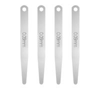 sourcing map 4 calibradores métricos de grosor de 0,09 mm, calibre ovalado de una sola hoja, herramienta de medición de huecos de acero inoxidable 304 para válvula de reparación de bujías de guitarra