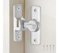 sourcing map 4 cerraduras de puerta de granero, cerradura de puerta abatible de 90/180 grados, aleación de aluminio, pestillo de seguridad deslizante con tornillos para armarios de jardín, baño, tono