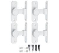 sourcing map 4 cerraduras de puerta de granero, cerradura de puerta abatible de 90 grados, pestillo de seguridad deslizante de aleación de aluminio con tornillos y adhesivo sin clavos para jardín