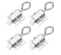 sourcing map 4 cierres con resorte, cierre automático de acero inoxidable con resorte para puerta con anillo de tracción de cierre automático para puertas de gabinetes de distribución de ventanas de