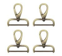 sourcing map 4 cierres giratorios desmontables de aleación de zinc de 38 mm, cierre de mosquetón para llavero, cordón, bolso, correa de bolso, color marrón claro