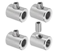 sourcing map 4 clips de cuerda de alambre, abrazaderas de cable de bloqueo de un solo agujero de 6 mm de diámetro interior, 12 mm de diámetro exterior, cierres seguros de acero inoxidable 304 con