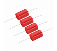 sourcing map 4 condensadores divisores de frecuencia de 1,5 uf, 250 V, altavoz de audio axial rojo, condensador de película MKP