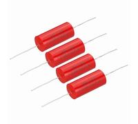 sourcing map 4 condensadores divisores de frecuencia de 3,3 uf, 250 V, altavoz de audio axial rojo, condensador de película MKP