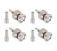 sourcing map 4 conectores BNC macho de crimpado, 1,8 mm, 50 ohmios, aislamiento PTFE, conectores coaxiales BNC macho para RG316 RG174 RG188 RG188A LMR100 cable coaxial de Internet inalámbrico