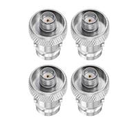 sourcing map 4 conectores coaxiales SMA a BNC SMA hembra a BNC hembra adaptador coaxial de 50 ohmios para antenas, monitoreo de señal, radio jamón, cámara de seguridad, aplicación RF, color plateado