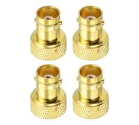 sourcing map 4 conectores coaxiales SMA a BNC SMA macho a BNC hembra, adaptador coaxial de 50 ohmios para antenas, monitoreo de señal, radio jamón, cámara de seguridad, aplicación RF, color dorado