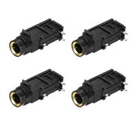 sourcing map 4 conectores de audio estéreo de 6,35 mm, 50 V, 3 pines hembra chapados en oro, conectores de vídeo para auriculares, altavoz, audio de coche, 33 x 17 x 13 mm