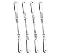 sourcing map 4 conectores de varilla de empuje con clip de metal, varilla roscada M2 de acero inoxidable 304 con clip de metal para aviones de ala fija de avión RC, piezas de modelos de bricolaje, 77
