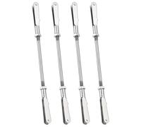 sourcing map 4 conectores de varilla de empuje con clip de metal, varilla roscada M3 de acero inoxidable 304 con clip de metal para aviones de ala fija RC de aviones, piezas de modelos de bricolaje