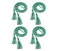 Sourcing Map 4 cordones de graduación, cordón de honor de poliéster verde y blanco con borla, 150 cm de longitud total, borla de 10 cm, 7 cm de ancho, 0,6 cm de diámetro, 4 cordones de graduación