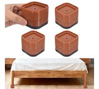 sourcing map 4 elevadores de muebles, elevadores de cama ajustables, altura de 2 capas de 6 cm, bloques de elevación cuadrados apilables para patas de mesa para escritorio, sofá, silla, mesa, armario